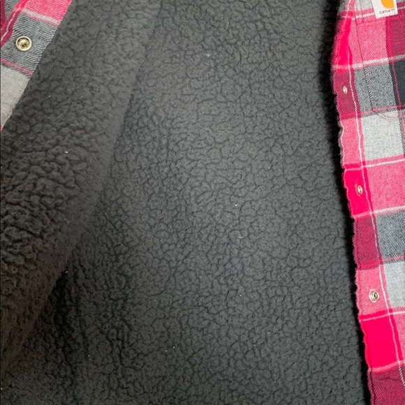 Carhartt Girls Sherpa Lined Flannel Shirt Jacket Size Small (7-8) - Picture 5 of 6